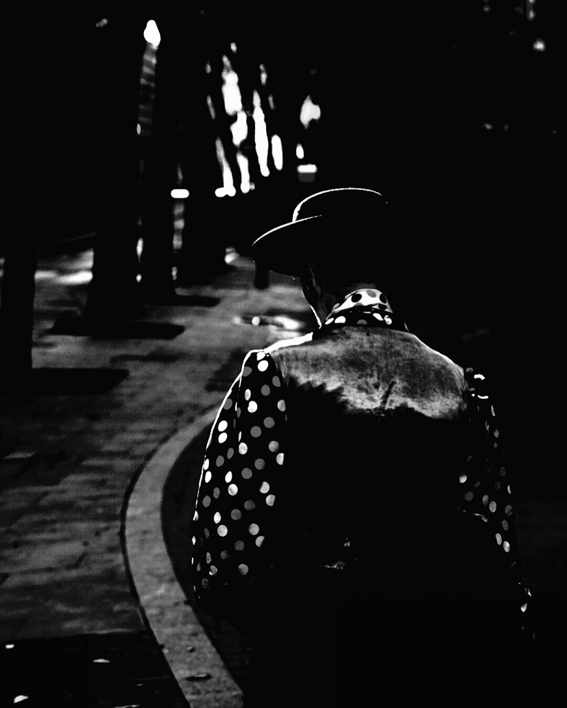 A musician walking home . Barcelona